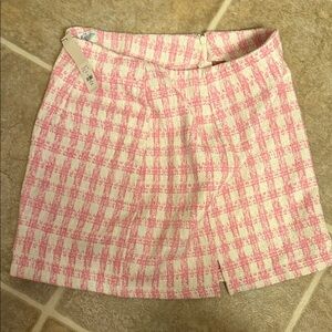 Francesca's Collections Pink and Cream Tweed Skirt